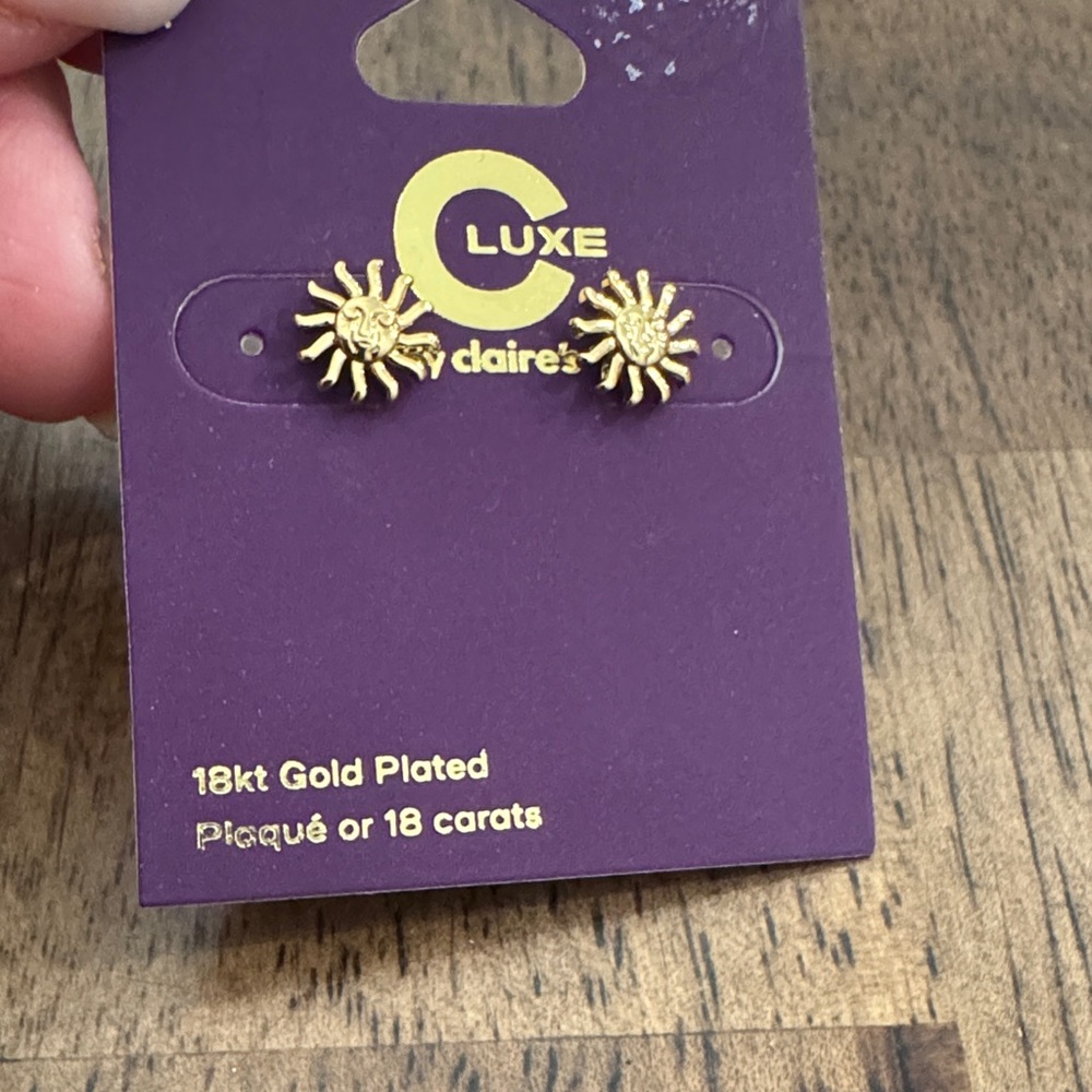 Claire's Luxe Gold Sunburst Earrings
